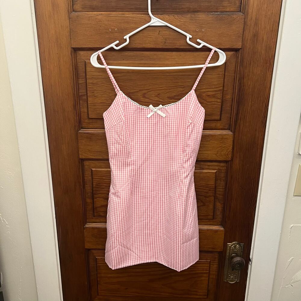 More to Come Inda Mini Dress Pink Gingham size XS $68